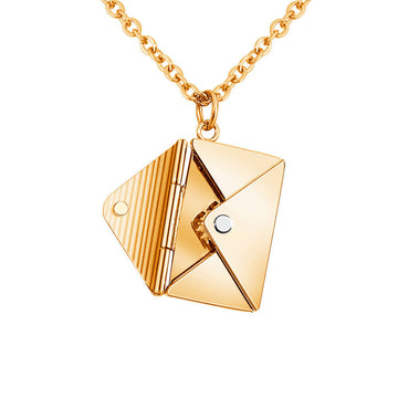 Envelope Locket Necklace - Personalized Love Letter Jewelry
